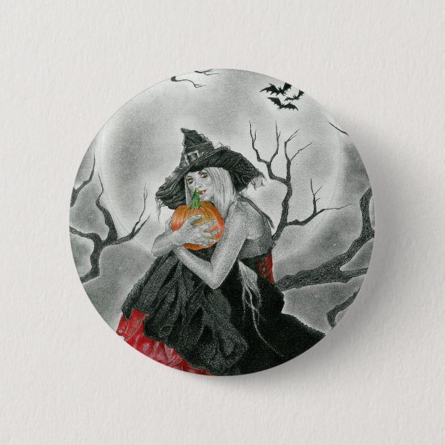 Halloween-Nachtknopf Button (Vorderseite)