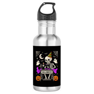 Halloween Nähen Skelett Gruseliger Geist Kürbis Nä Edelstahlflasche