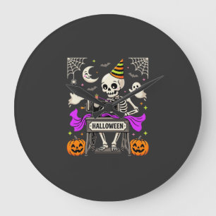 Halloween Nähen Skelett Gruseliger Geist Kürbis Nä Große Wanduhr