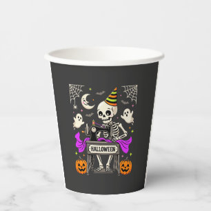 Halloween Nähen Skelett Gruseliger Geist Kürbis Nä Pappbecher