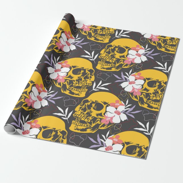 Halloween nahtloses Muster mit farbenfrohen und be Geschenkpapier (Ungerollt)