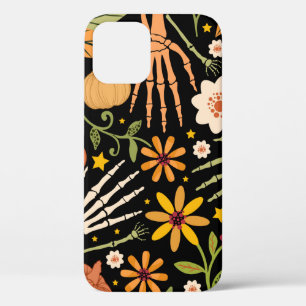 Halloween nahtloses Muster mit Knochen und Blumen Case-Mate iPhone Hülle