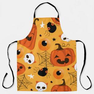 Halloween nahtloses Muster mit niedlichen Kürbis, Schürze