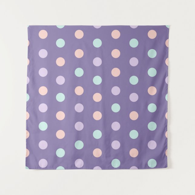 Halloween-nahtloses Muster mit Polka-Punkte-Isolat Wandteppich (Vorderseite)