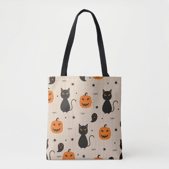 Halloween nahtloses Muster mit schwarzer Katze und (Vorderseite)