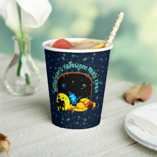 Halloween Name 20xx Höhle Blue Glow Skull Pumpkin Pappbecher