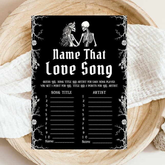Halloween Name Diese Liebe Tune Brautparty Game Einladung (Halloween Name That Love Tune Bridal Shower Game )