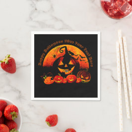 Halloween Name Jahr 20xx Glow Pumpkin Cat Web Serviette