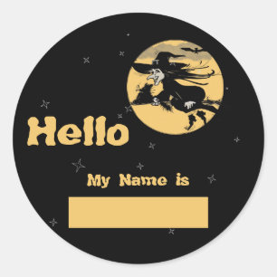 Halloween Name Tag Runder Aufkleber