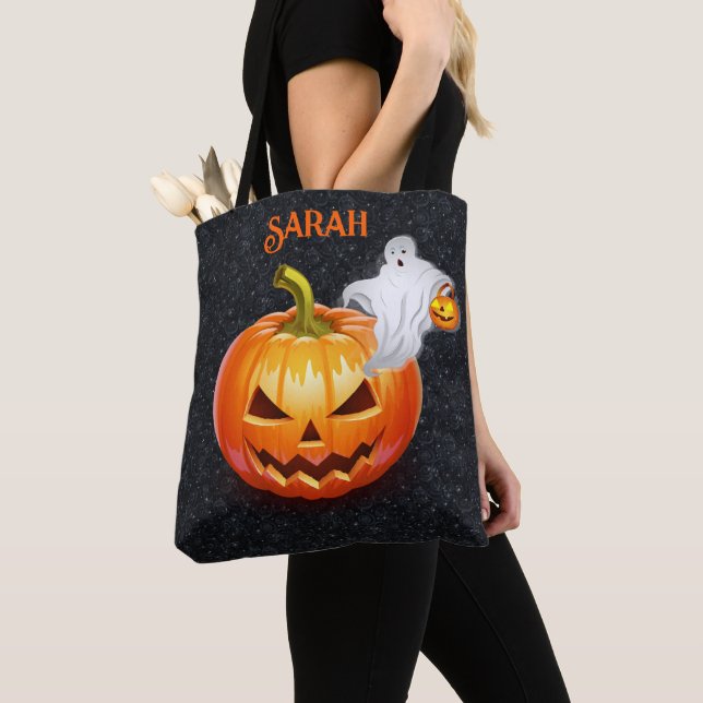 Halloween Name Trick oder Treat Beängstigend Pumpk (Von Nahem)