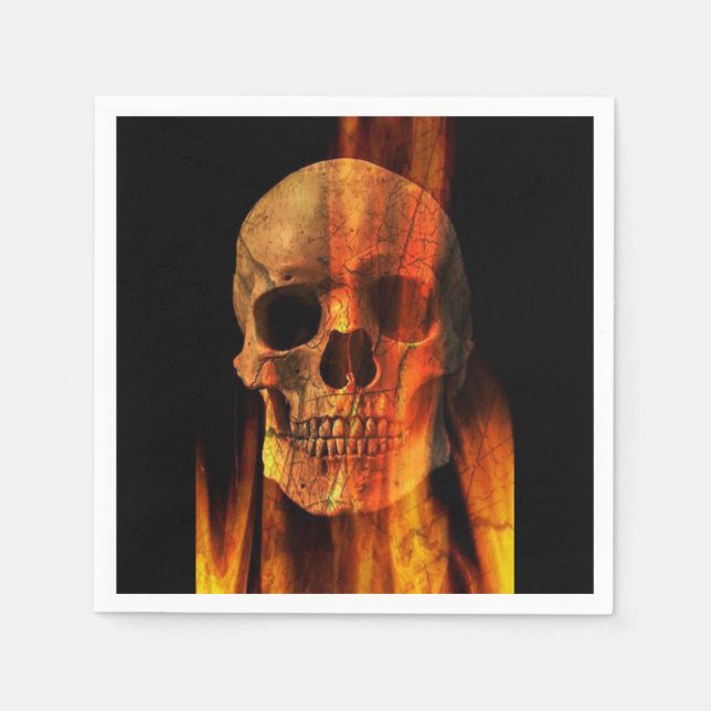 Halloween Napkin/Skulls am Feuer Serviette (Vorderseite)