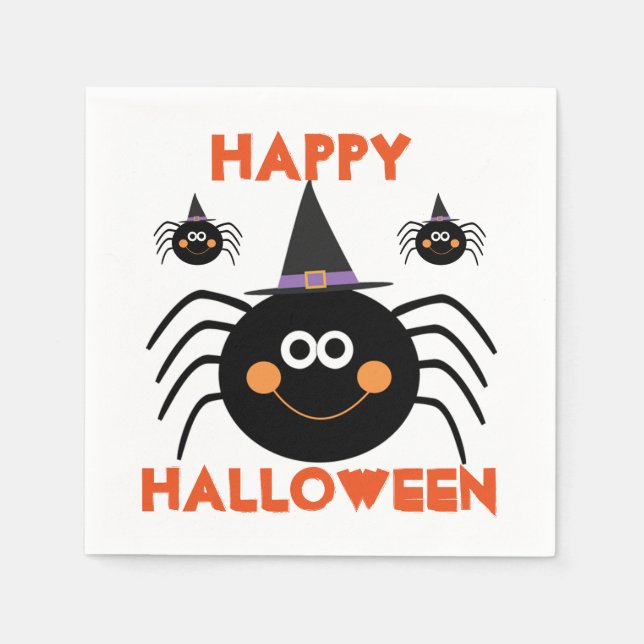 Halloween Napkin/Spider Serviette (Vorderseite)