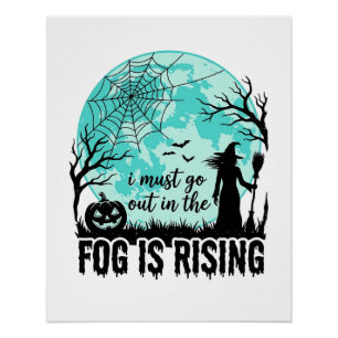 Halloween-Nebel steigt auf Hexe Kürbis Vintage-Shi Poster