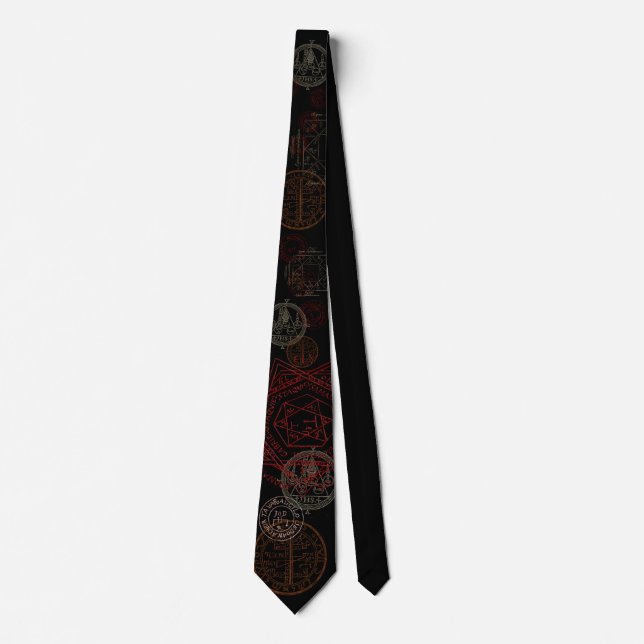 Halloween Neck Tie mit magischen Siegeln und Zirke Krawatte (Vorderseite)