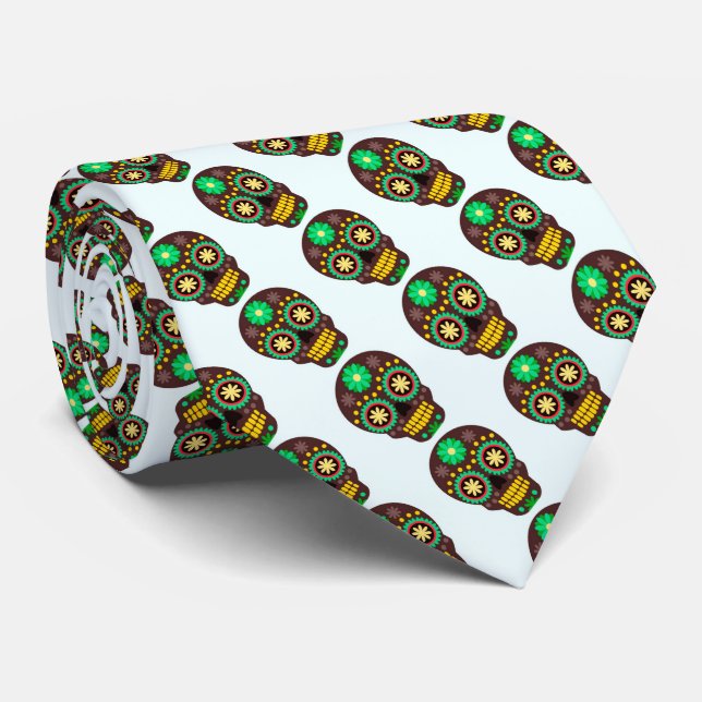 Halloween Necktie Skulls Krawatte (Gerollt)