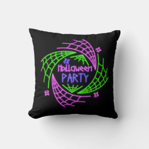 Halloween Neon Glow Look Spider Web-Party Kissen