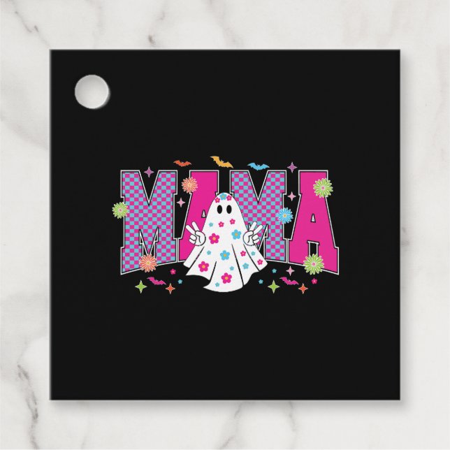 Halloween Neon Mama Mini Geschenkanhänger (Vorderseite)
