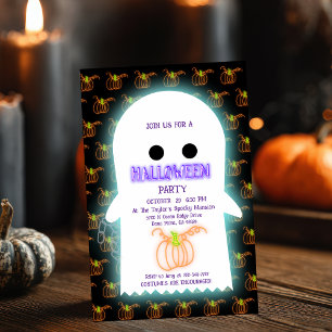 Halloween Neon Party Einladung
