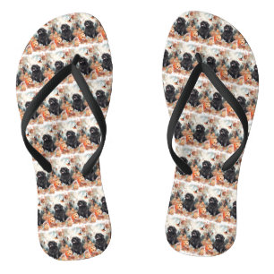 Halloween Neufundland mit Pumpkins Beängstigend Flip Flops