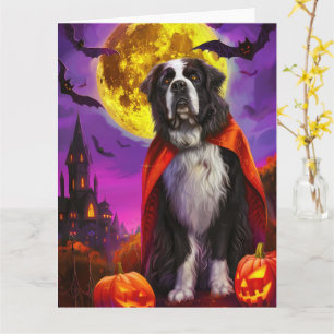 Halloween Neufundländer Vampir-Kürbisse Gruselig Karte