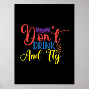 Halloween nicht trinken und fliegen Geburtstag Poster