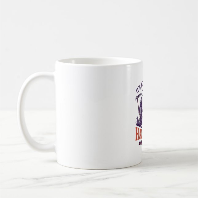 Halloween nicht zu früh Sensenmann Spukhaus Kaffeetasse (Links)