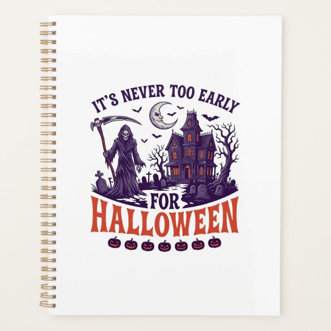 Halloween nicht zu früh Sensenmann Spukhaus Planer (Vorderseite)