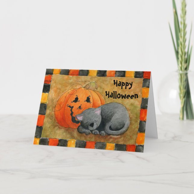 Halloween-Nickerchen Karte (Vorderseite)