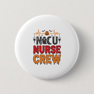Halloween NICU Krankenpfleger Crew Vintage-Typogra Button