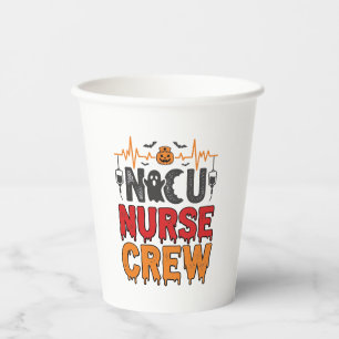 Halloween NICU Krankenpfleger Crew Vintage-Typogra Pappbecher