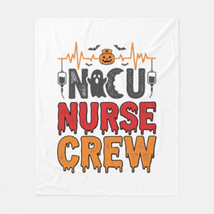 Halloween NICU Krankenschwester Crew Vintage-Typog Fleecedecke