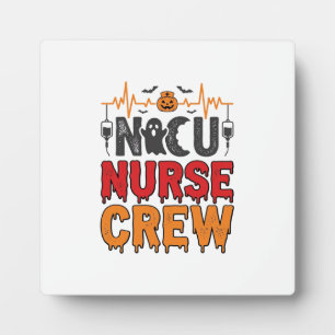 Halloween NICU Krankenschwester Crew Vintage-Typog Fotoplatte