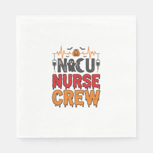 Halloween NICU Krankenschwester Crew Vintage-Typog Serviette