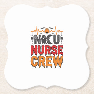 Halloween NICU Krankenschwester Crew Vintage-Typog Untersetzer
