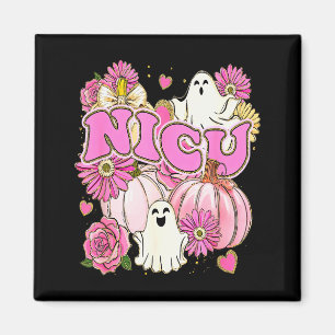 Halloween-Nicu-Krankenschwester Rosa Florales Kürb Magnet