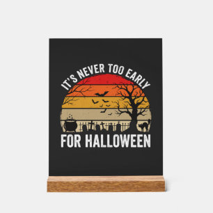 Halloween Nie Zu Früh Vintage Sonnenuntergang Acrylschild