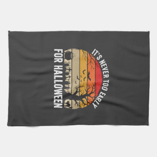 Halloween Nie Zu Früh Vintage Sonnenuntergang Geschirrtuch