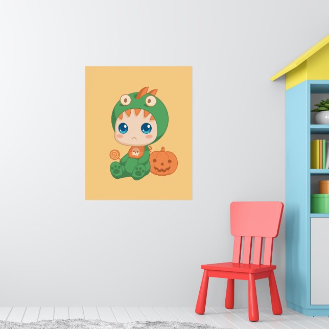 Halloween Niedlich Baby Dragon Dinosaur-Kostüm Poster (Kinderzimmer 1)