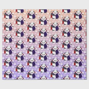 Halloween Niedlich Baby Panda Dracula Vampire Geschenkpapier