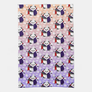 Halloween Niedlich Baby Panda Dracula Vampire Geschirrtuch