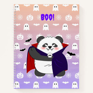 Halloween Niedlich Baby Panda Dracula Vampire Notizbuch