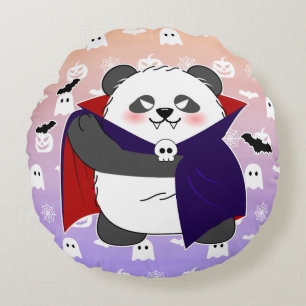 Halloween Niedlich Baby Panda Dracula Vampire Rundes Kissen