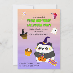 Halloween Niedlich Baby Panda Trick oder Treat Einladung