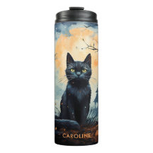 Halloween Niedlich Black Cat Thermal Tumbler