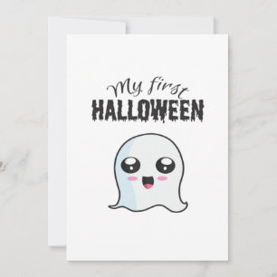 Halloween Niedlich Boo Newborn Baby Girl First Hal Feiertagskarte