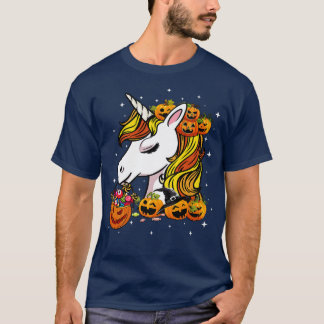 Halloween Niedlich Candy Corn Unicorn Halloween Pu T-Shirt