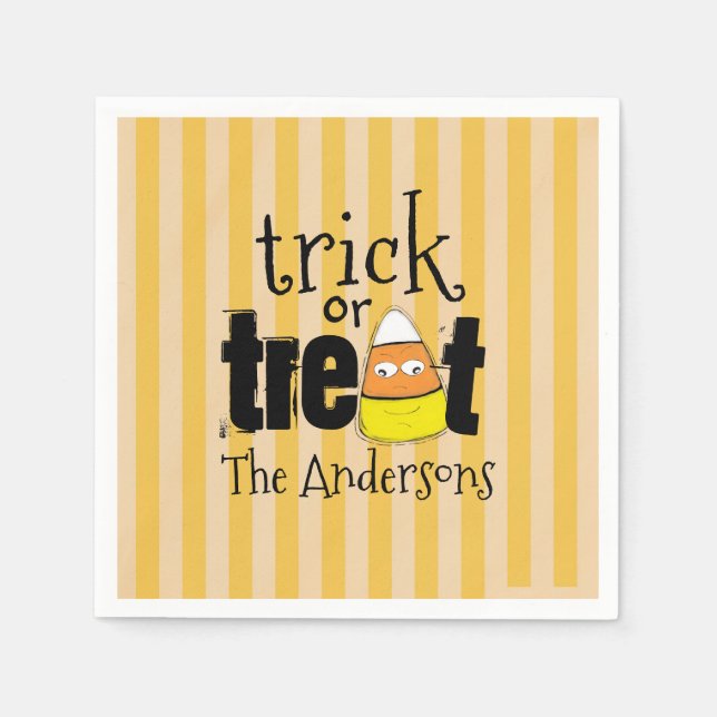 Halloween Niedlich Candy Mais Whimsical Funny Serviette (Vorderseite)