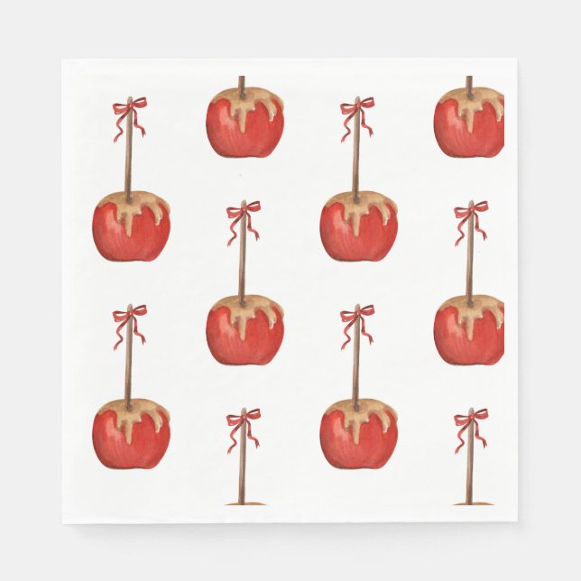 Halloween niedlich Carmel Apfelbuk Serviette (Vorderseite)