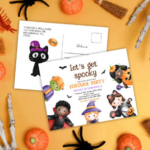 Halloween Niedlich Costume Geburtstagsparty Kinder Einladungspostkarte