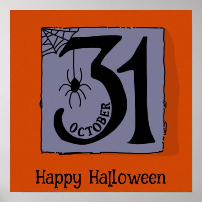 Halloween Niedlich Funny Whimsical 31 Oktober Rahm Poster (Vorne)